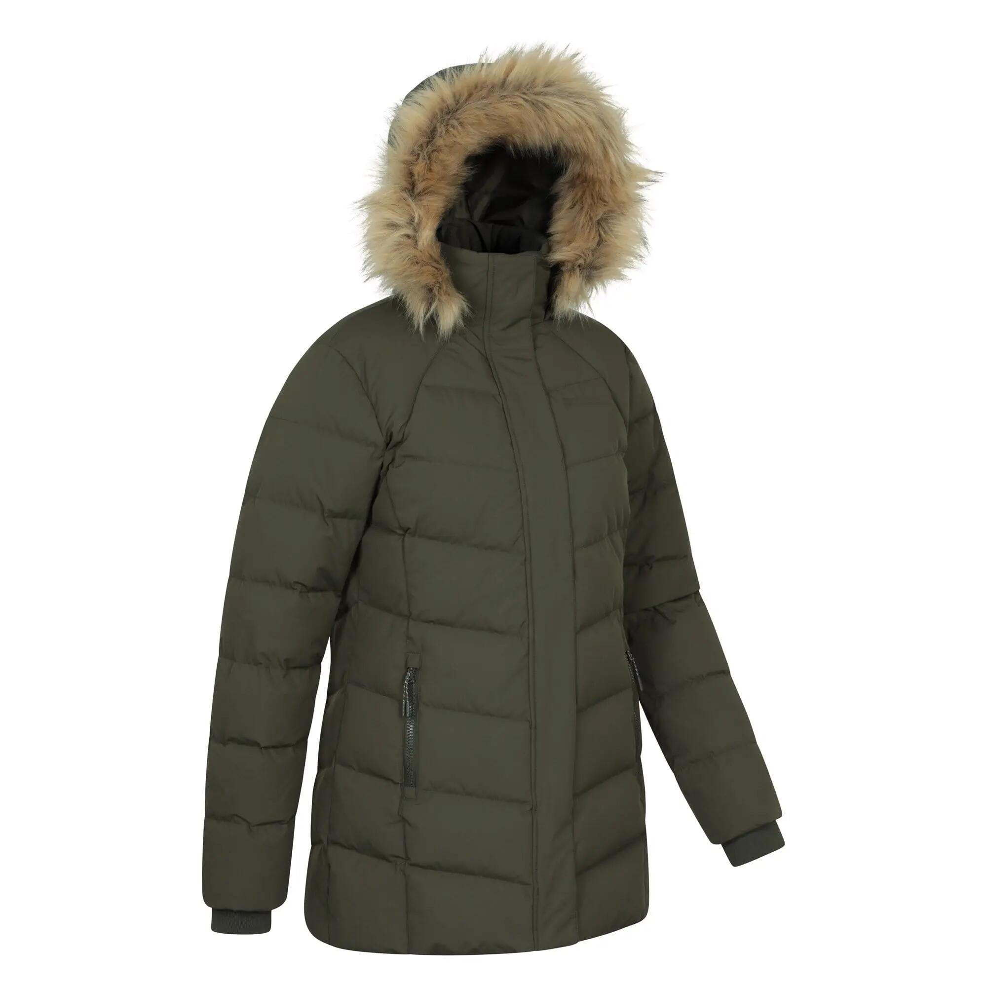 Doudoune de Randonnée Femme Déperlante Capuche Fourrure Légère, Isla II 6/7