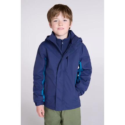 Veste 3 en 1 de Randonnée Enfant Imperméable Respirante Capuche, Cannonball