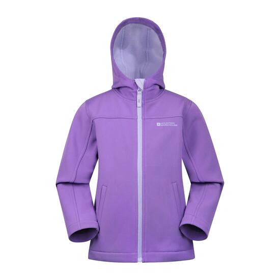 Veste Softshell de Randonnée Enfant Déperlante Coupe-Vent Capuche, Exodus
