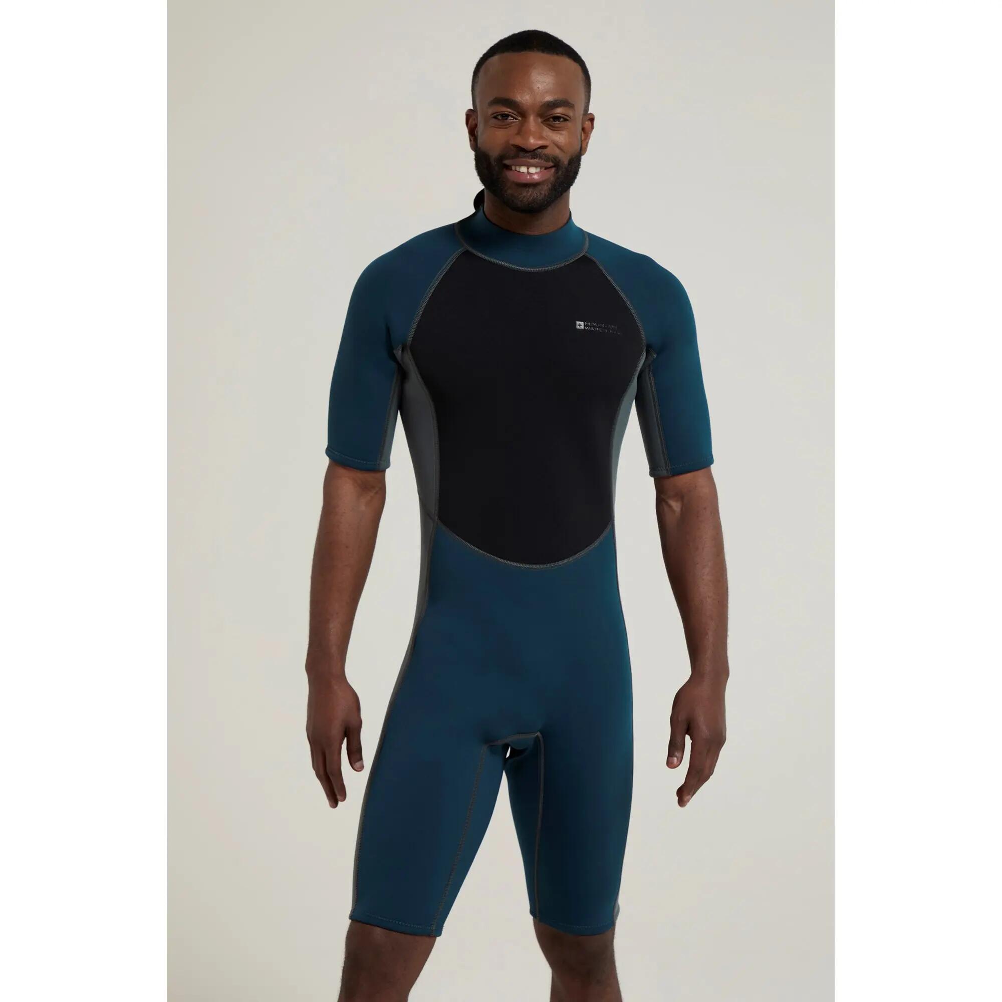Herren Surfen Shorty Neoprenanzug 2,5 mm Flatlock-Nähte Rückenreißverschluss 5/7