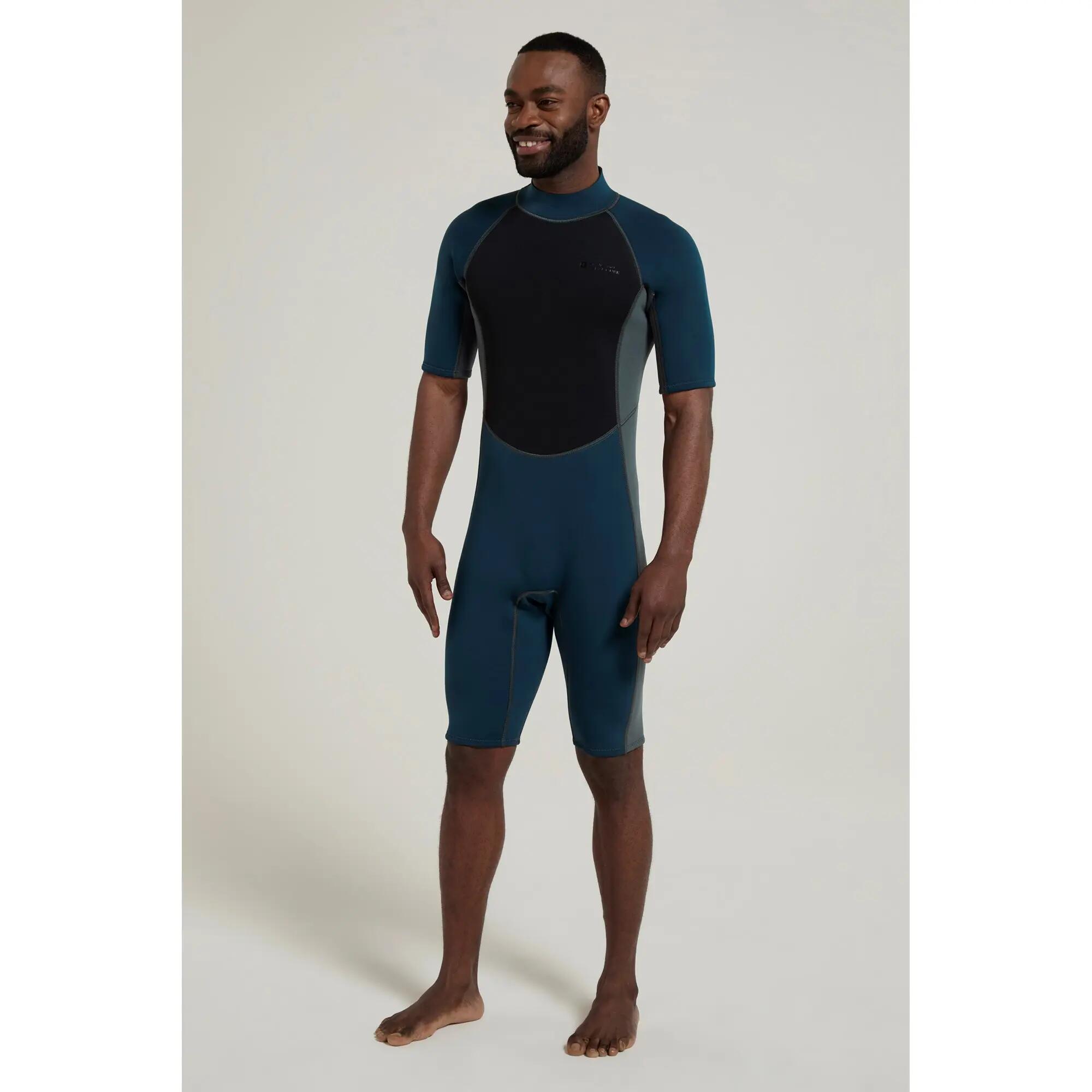 Herren Surfen Shorty Neoprenanzug 2,5 mm Flatlock-Nähte Rückenreißverschluss 2/7