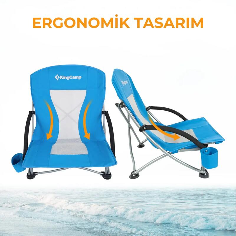 KingCamp Lilac Beach Chair Plaj ve Dinlenme Sandalyesi Blue