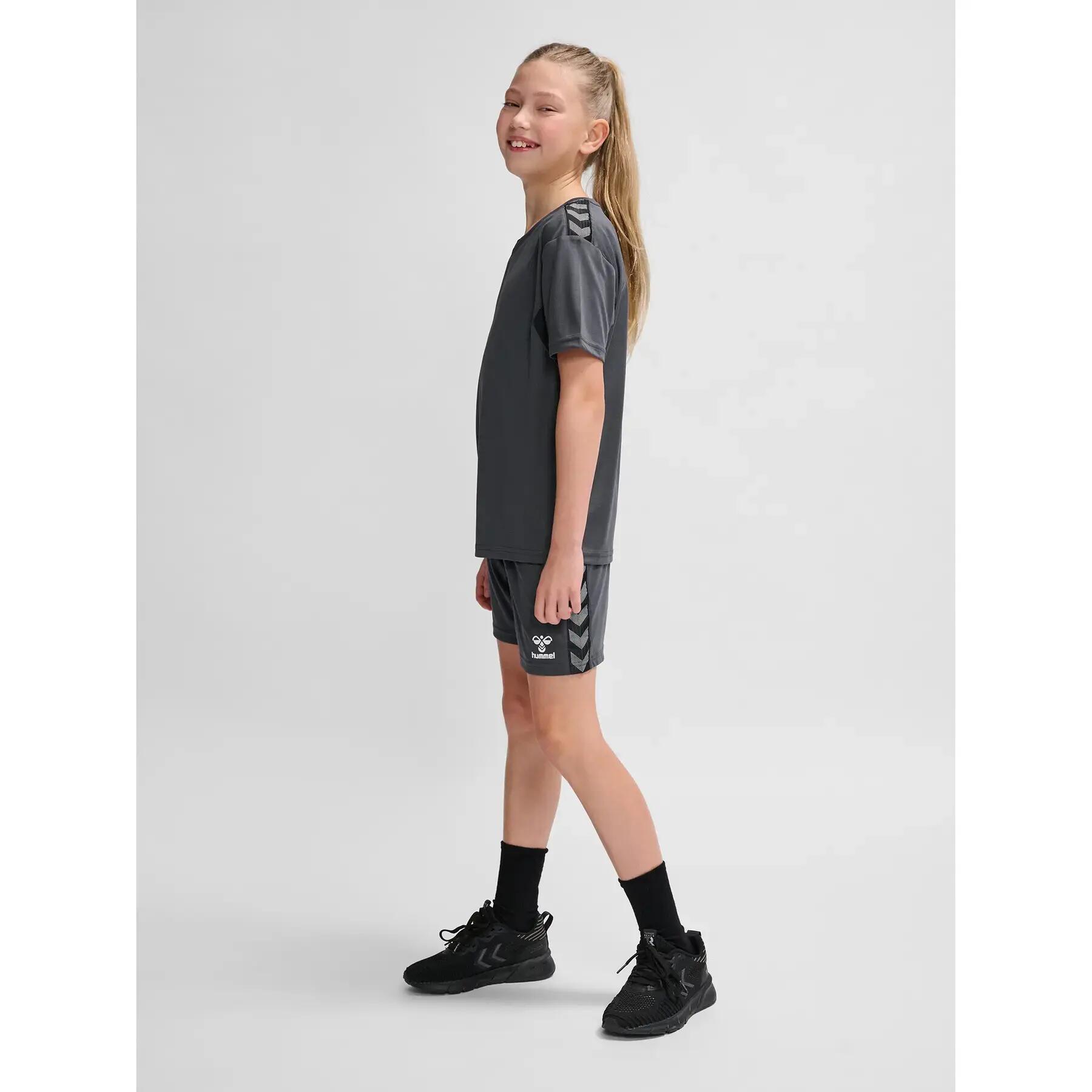 hummel Pantaloncini hmlAUTHENTIC PL SHORTS KIDS in polyester - ASPHALT 3/6
