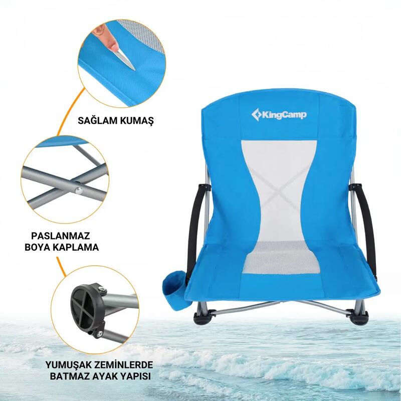 KingCamp Lilac Beach Chair Plaj ve Dinlenme Sandalyesi Blue