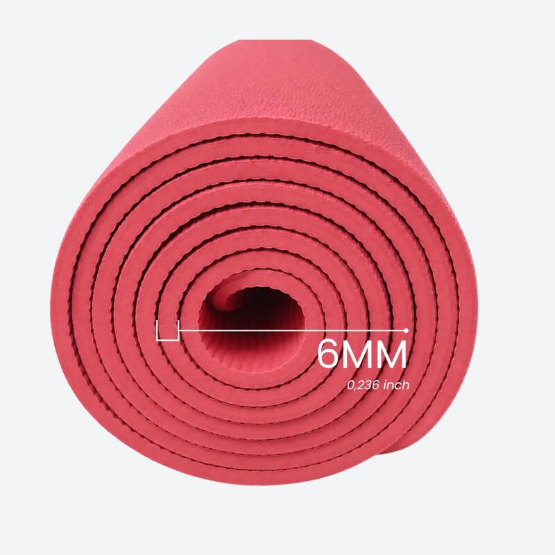 Rebuwo Armonia Çift Çizgi Tasarım TPE Yoga Pilates Matı 6 mm - Bordo
