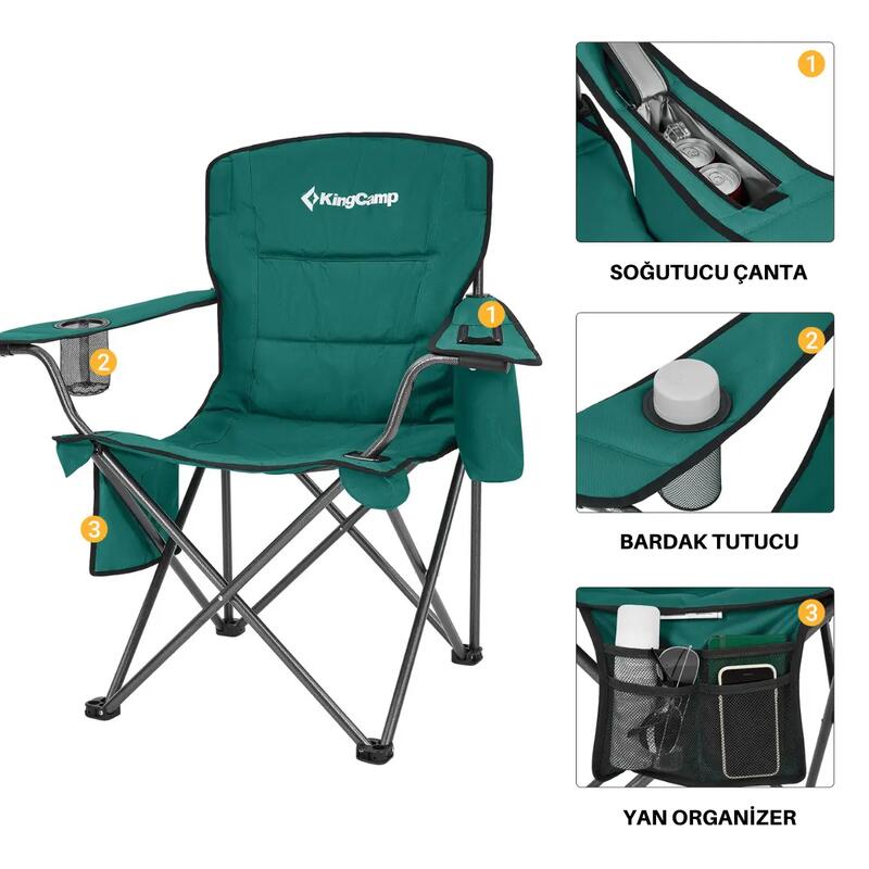 KingCamp Lotus XL Cool Ice Ultra Konforlu & Takviyeli Kamp Sandalyesi Green
