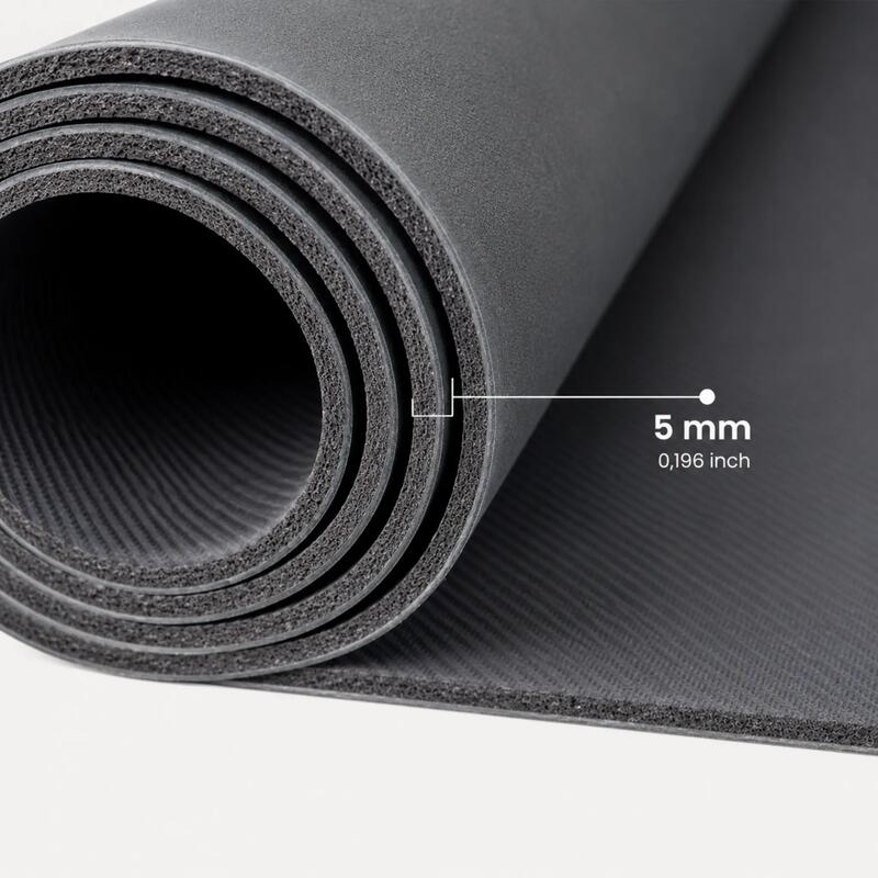 Rebuwo Doğal Kauçuk Kaydırmaz Yoga ve Pilates Matı 5 mm - Siyah Beyaz Desenli