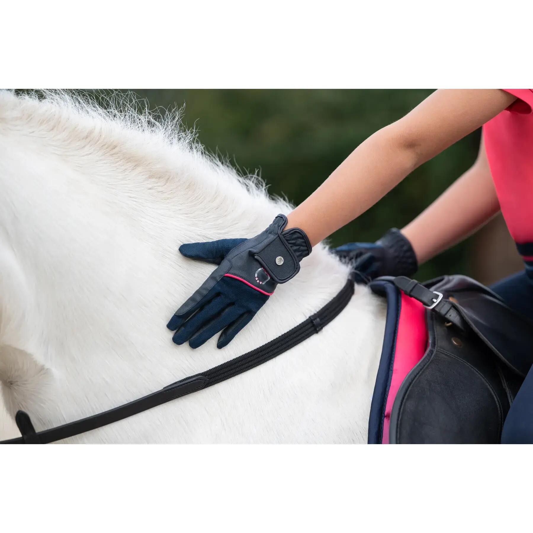KIDS RIDING GLOVES AYMEE DEEP BLUE 3/3