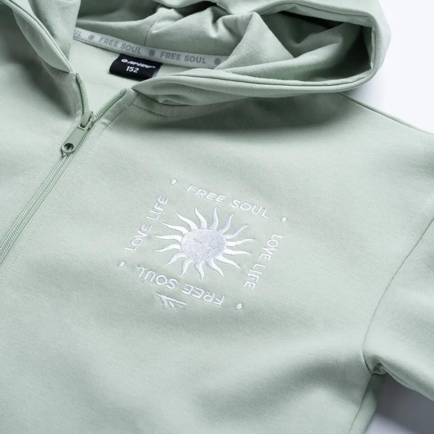 Felpa Con Cappuccio E Zip Intera Bambini Hi-Tec Rigel Verde 5/5