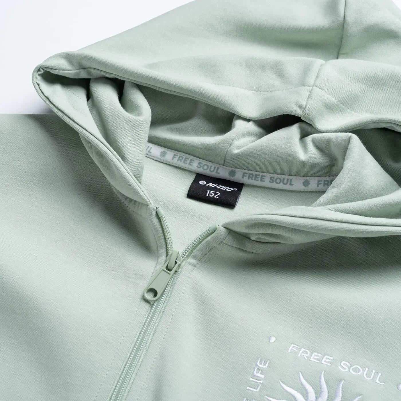 Felpa Con Cappuccio E Zip Intera Bambini Hi-Tec Rigel Verde 4/5