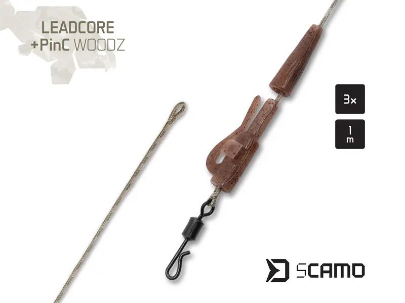 Terminale sCAMO Leadcore + PinC WOODZ / 3 pz | 1m 2/2