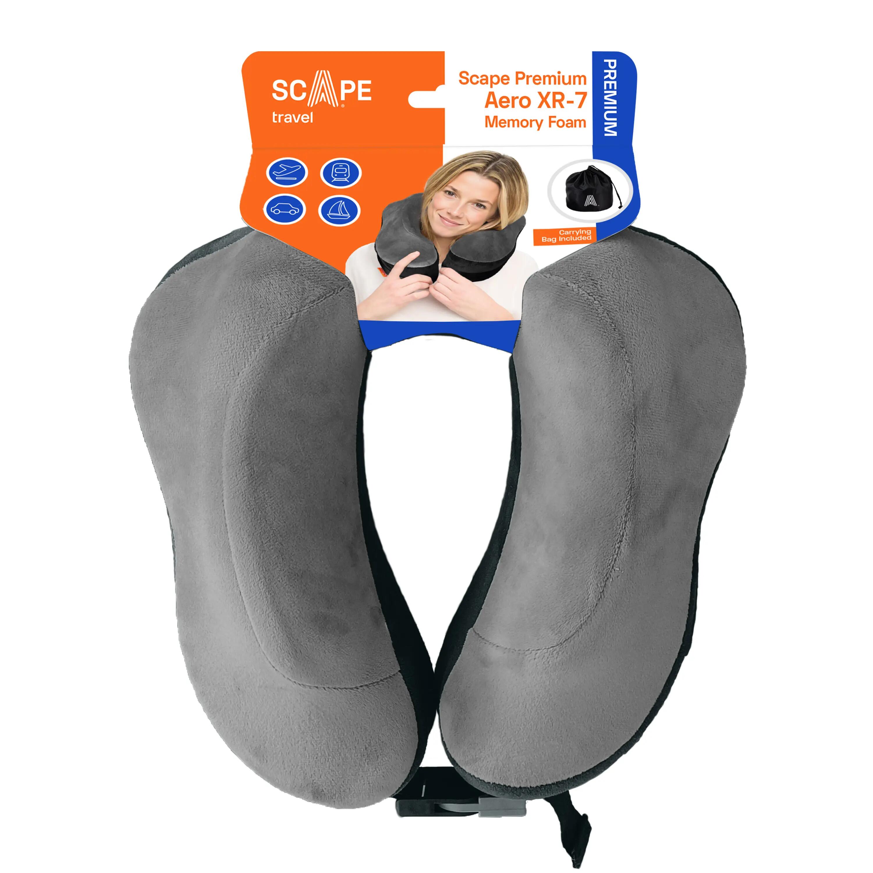 Scape Travel Oreiller Premium à mémoire de forme avec clip et housse (gris) 7/7