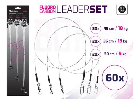 Lot des fils fluorocarbon BOMB! Avec émerillon et agrafe |