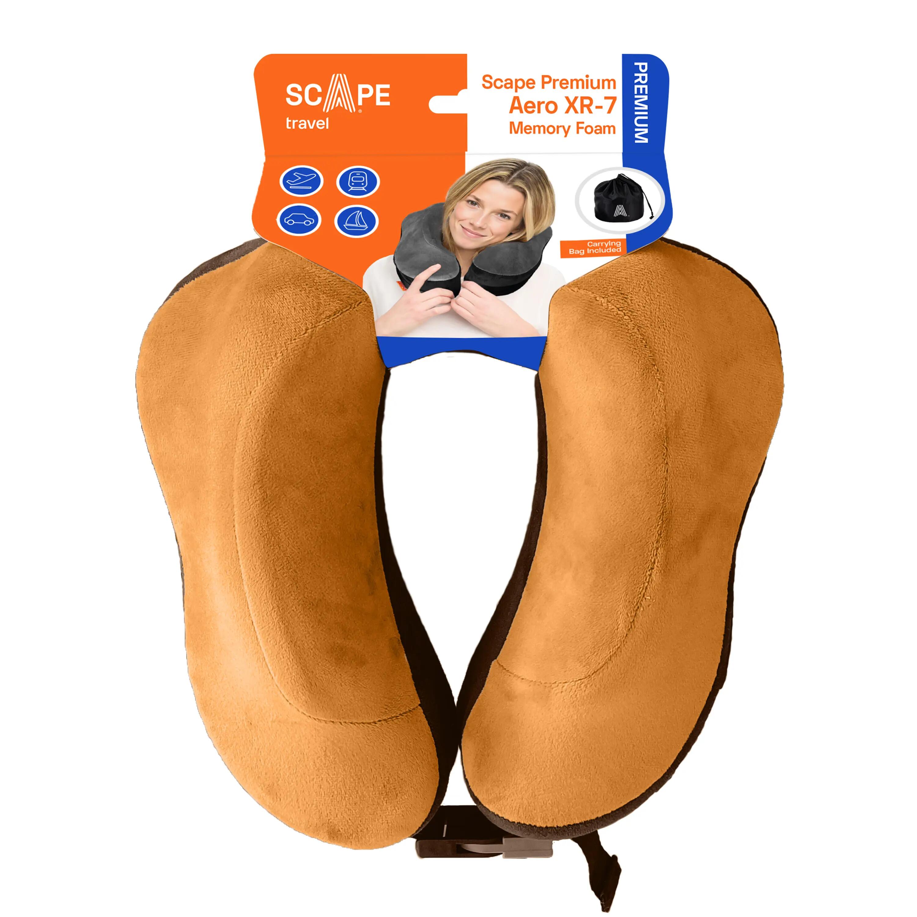 Scape Travel Almohada viscoelástica Premium con clip y funda (naranja) 7/7