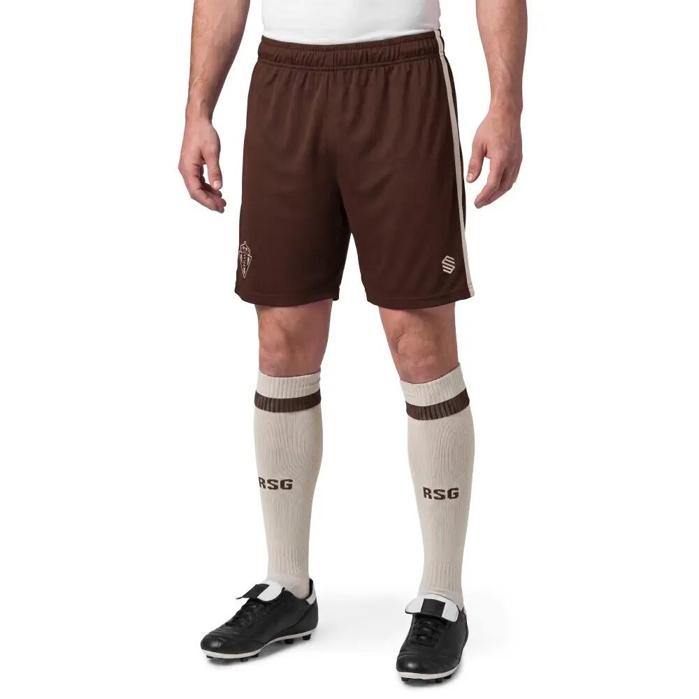 Men ’s official real sporting de gijón shorts RSG Third Shorts Player M Brown