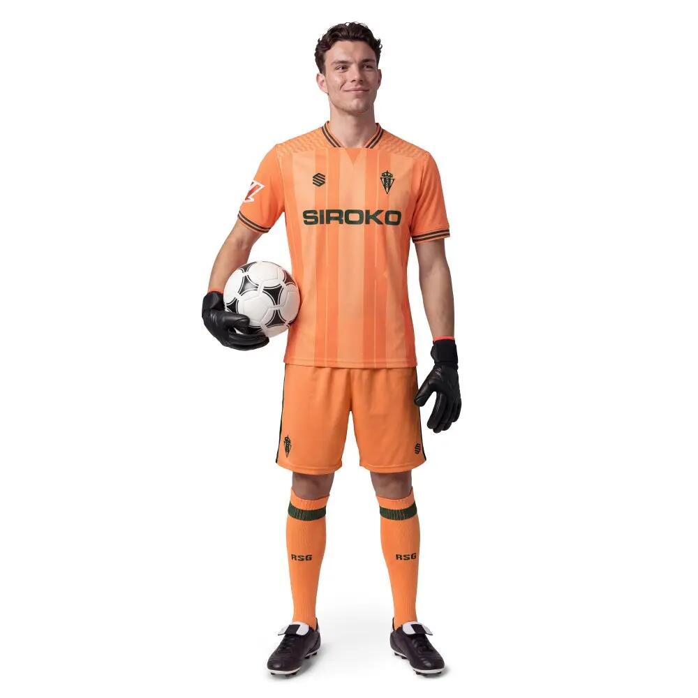 Short officiel homme Real Sporting de Gijón RSG Third Shorts Goalie M Orange 3/6