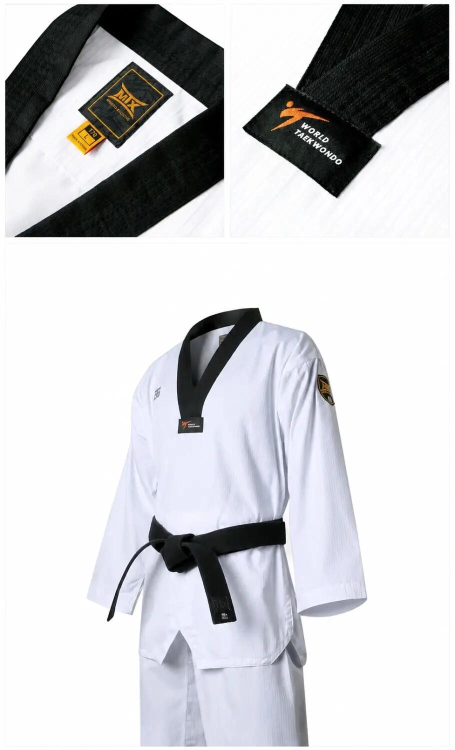 Dobok do Taekwondo MTX 2 Black (WT) bluza spodnie pas MOOTO 2/7