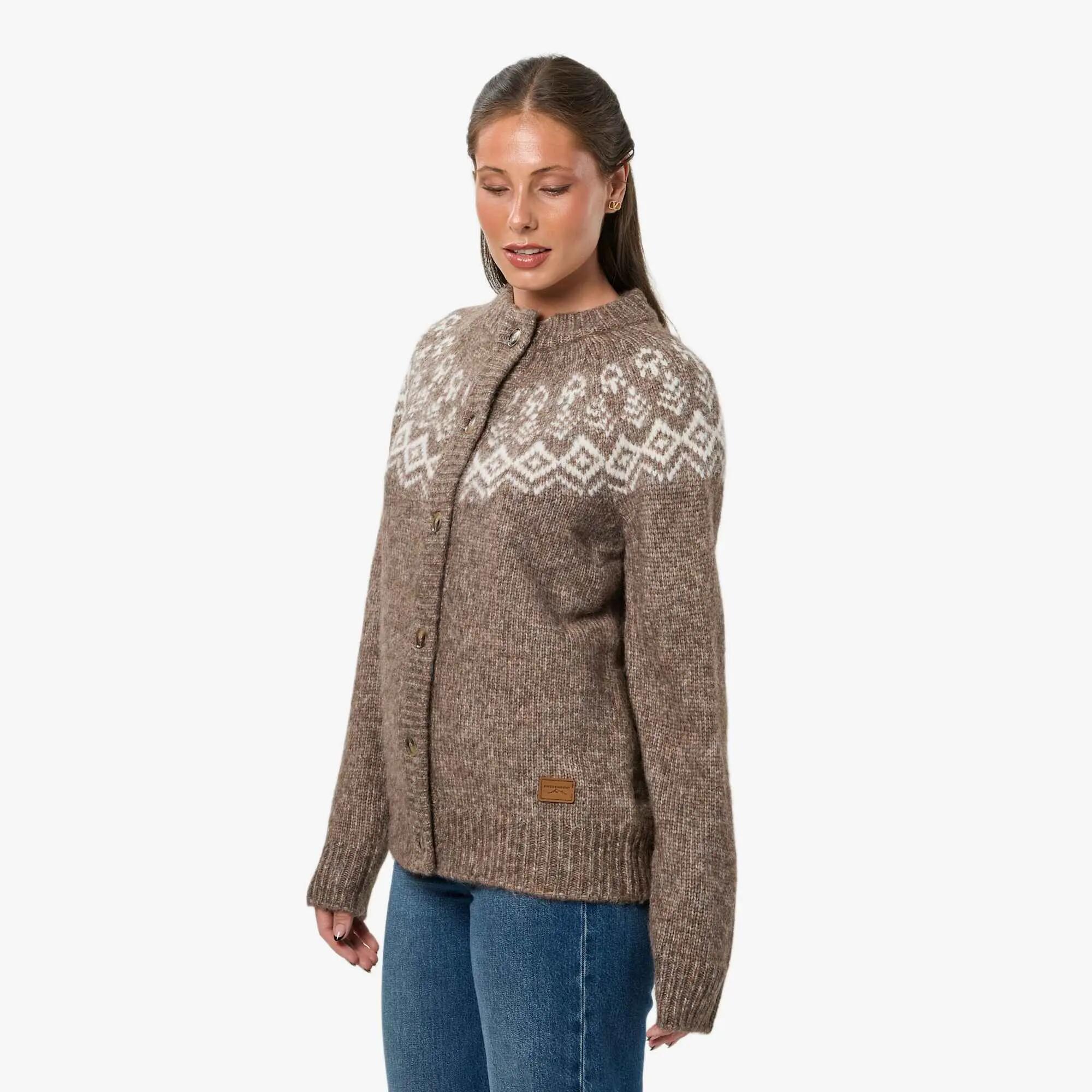 Damen Strickjacke Pullover Lofoten Wollstrick 4/7