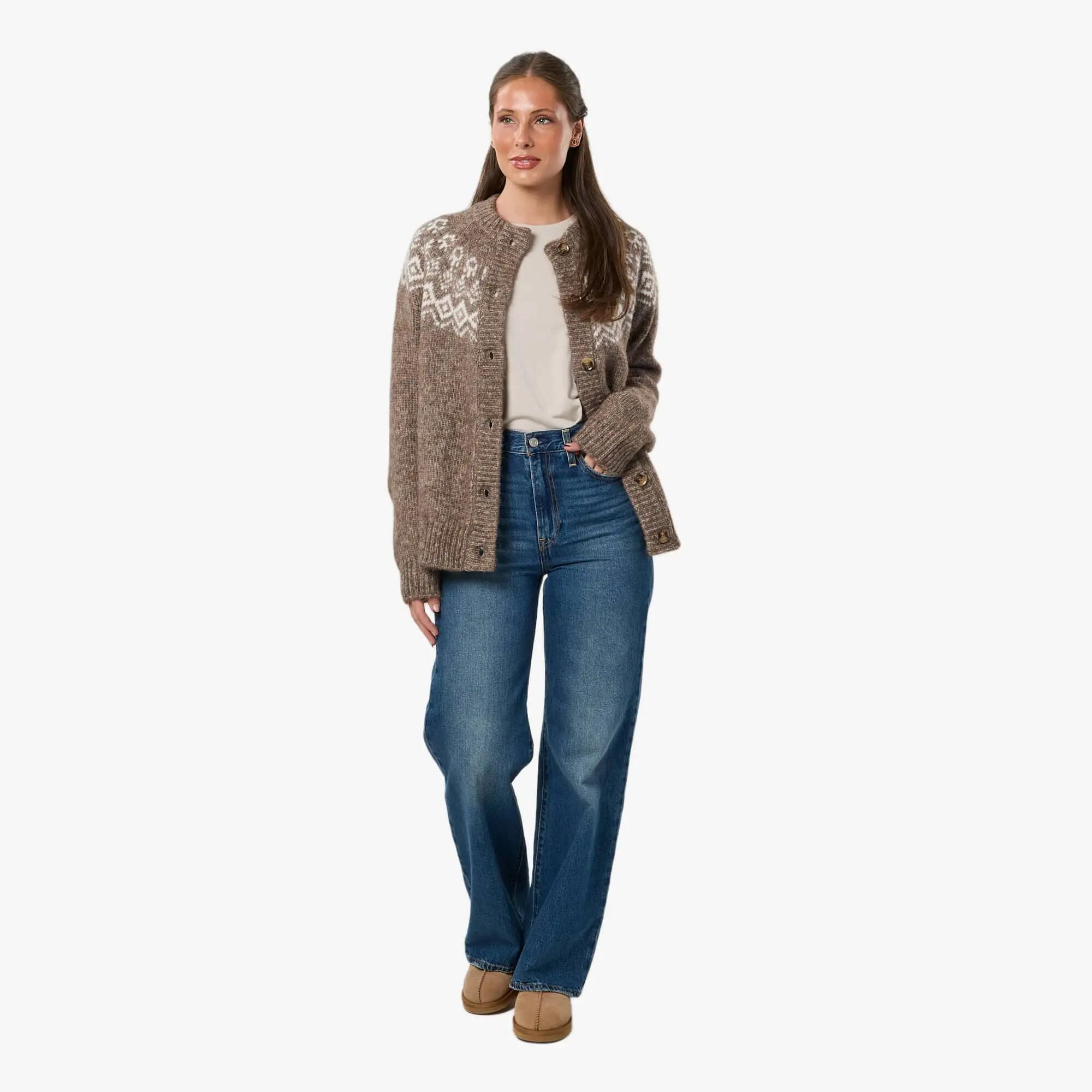 Damen Strickjacke Pullover Lofoten Wollstrick 3/7