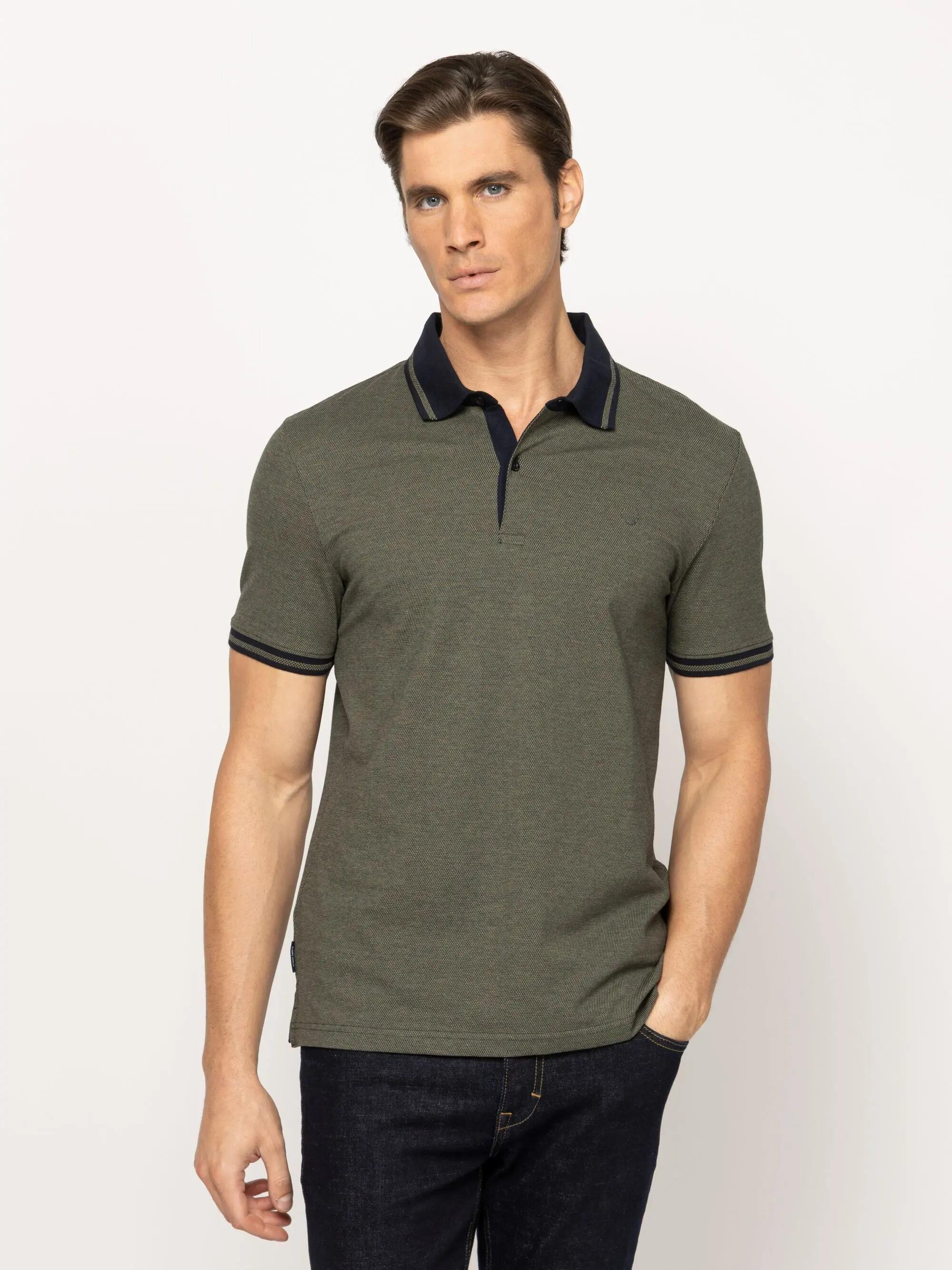 Tricou cu mânecă scurtă, cu guler, pentru bărbați DITMAR