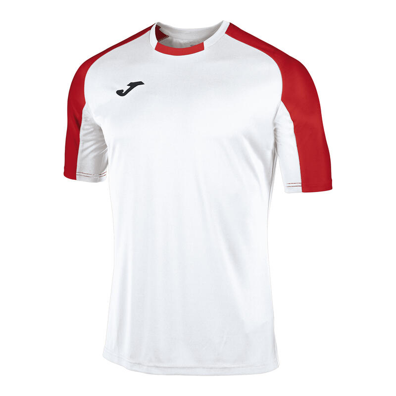 Camiseta Manga Corta Essential Hombre Blanco Rojo