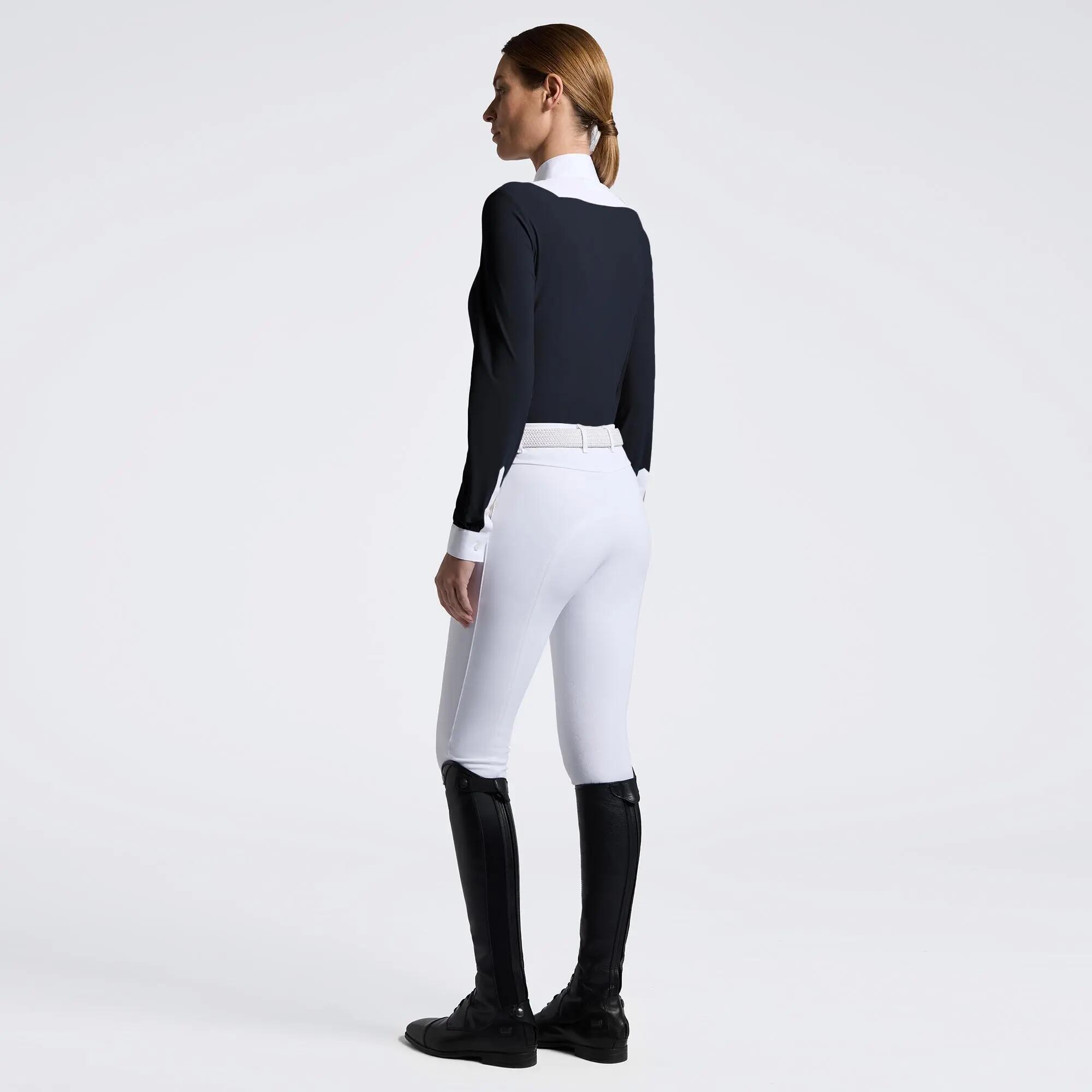 Cavalleria Toscana American L/s Shirt Dames Wedstrijdshirt Blauw - 5/6