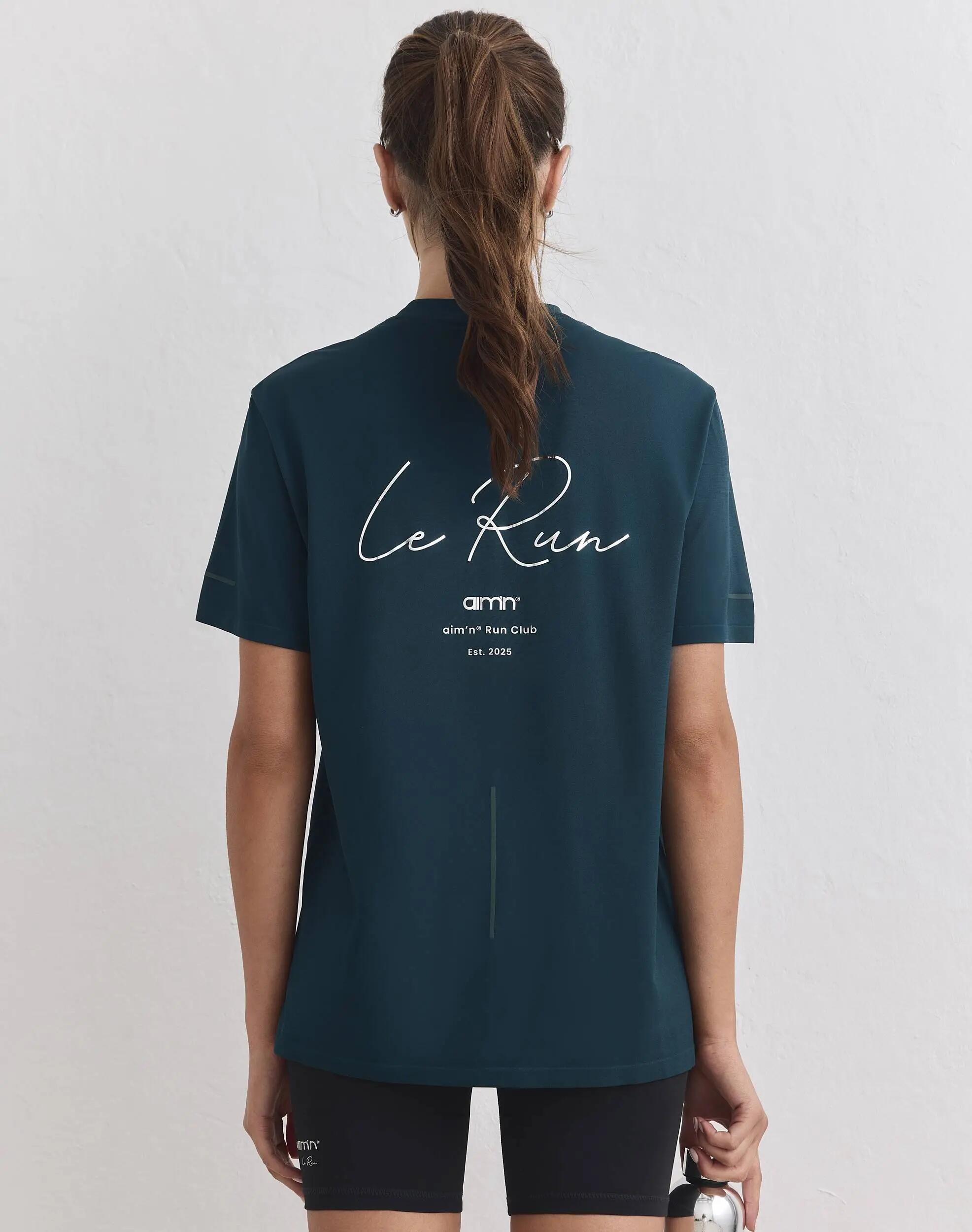 Damen Laufshirt Nahtlos Schnelltrocknend Le Run Lagune 3/5