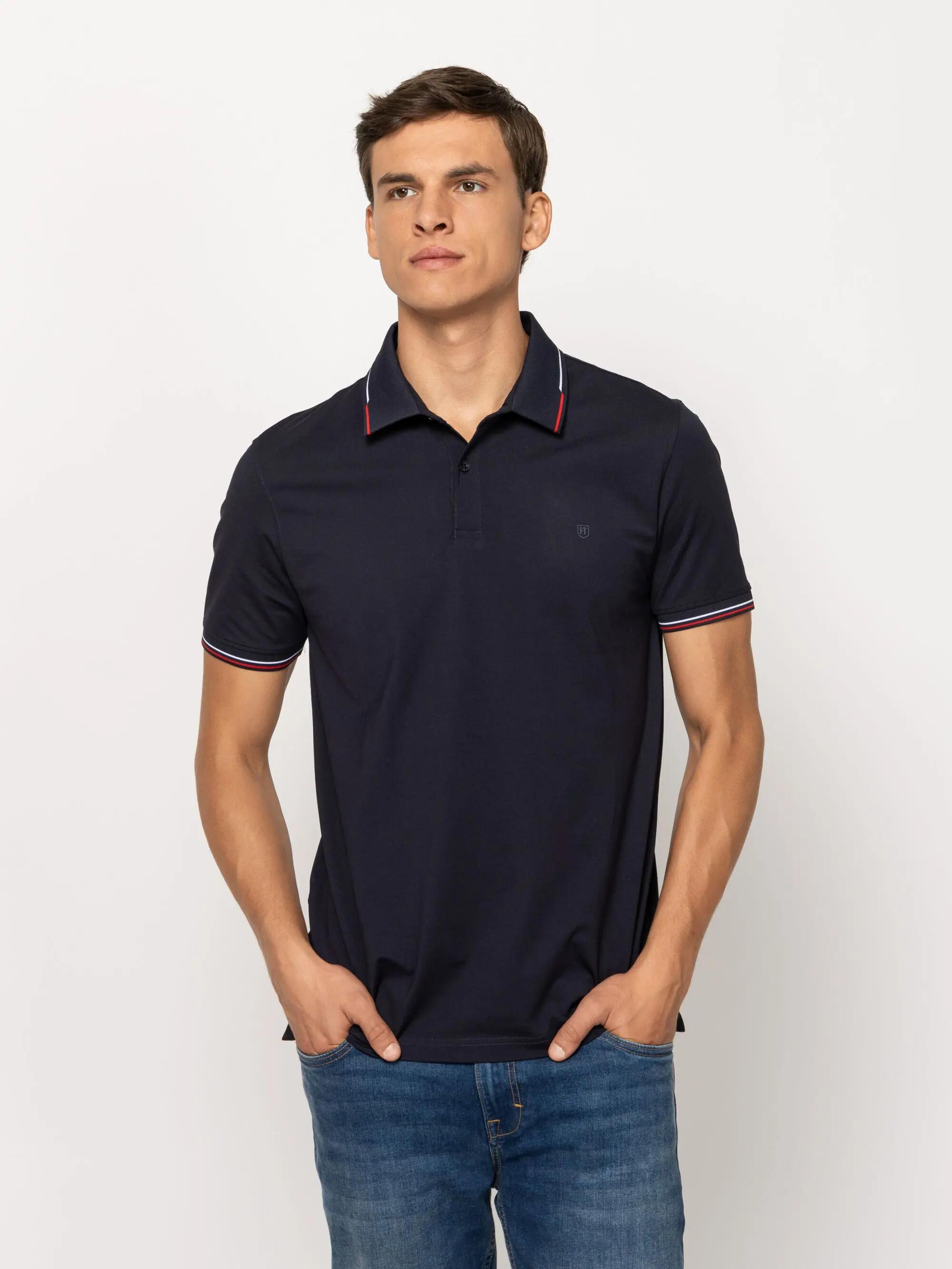 Tricou cu mânecă scurtă, cu guler, pentru bărbați DERZON