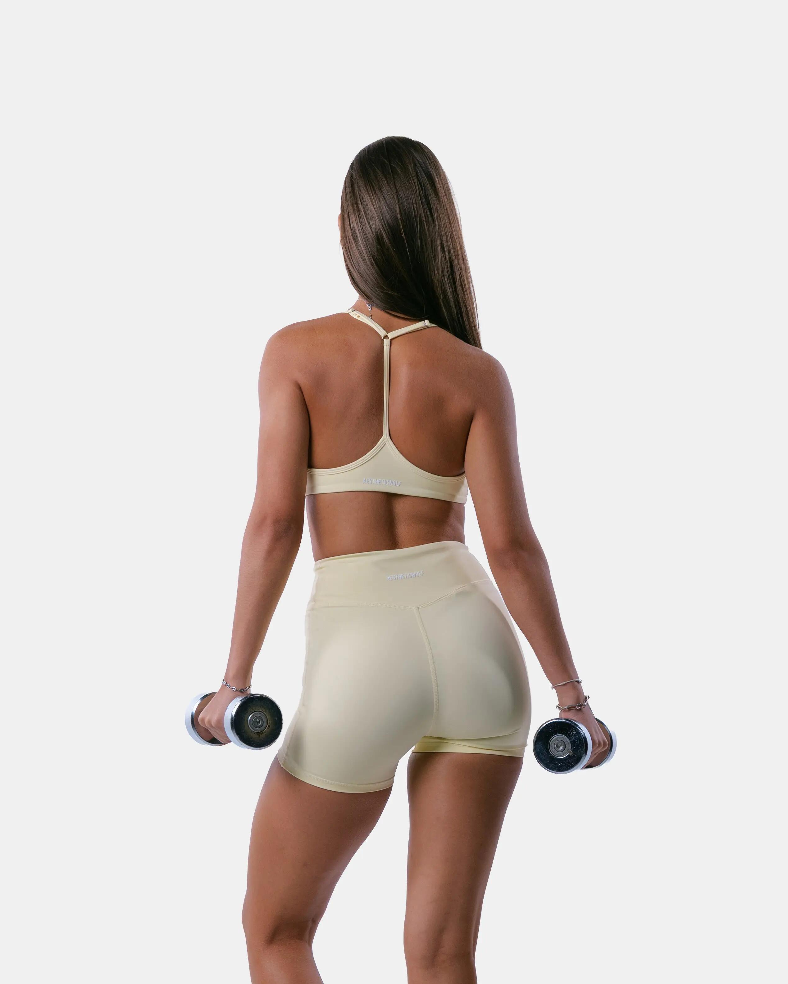 Sutiã de desporto mulher costas em Y yoga e pilates – Encore – Creme 4/5