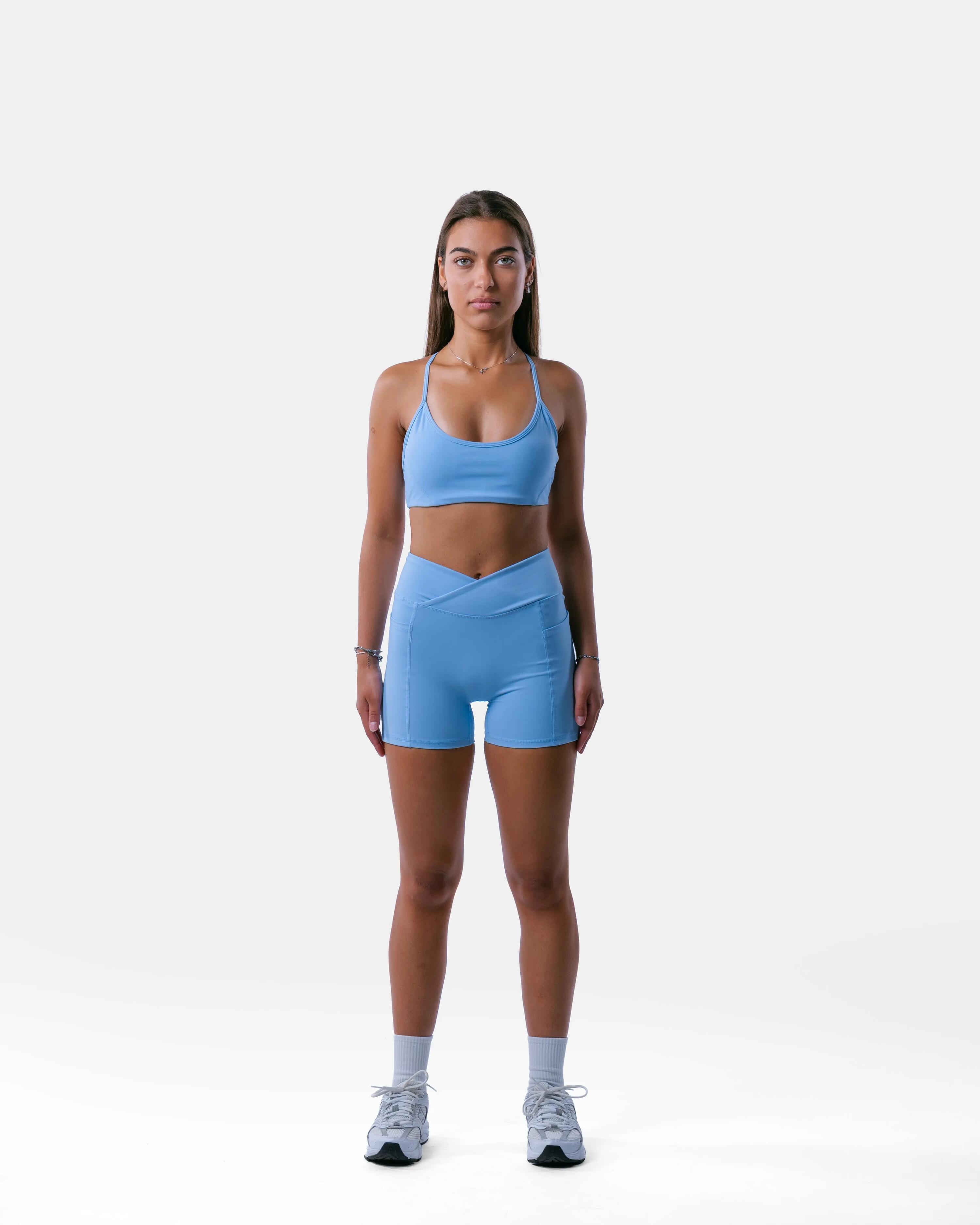 Damen Sport-BH mit Y-Rücken für Yoga und Pilates – Encore – Himmelblau 4/5