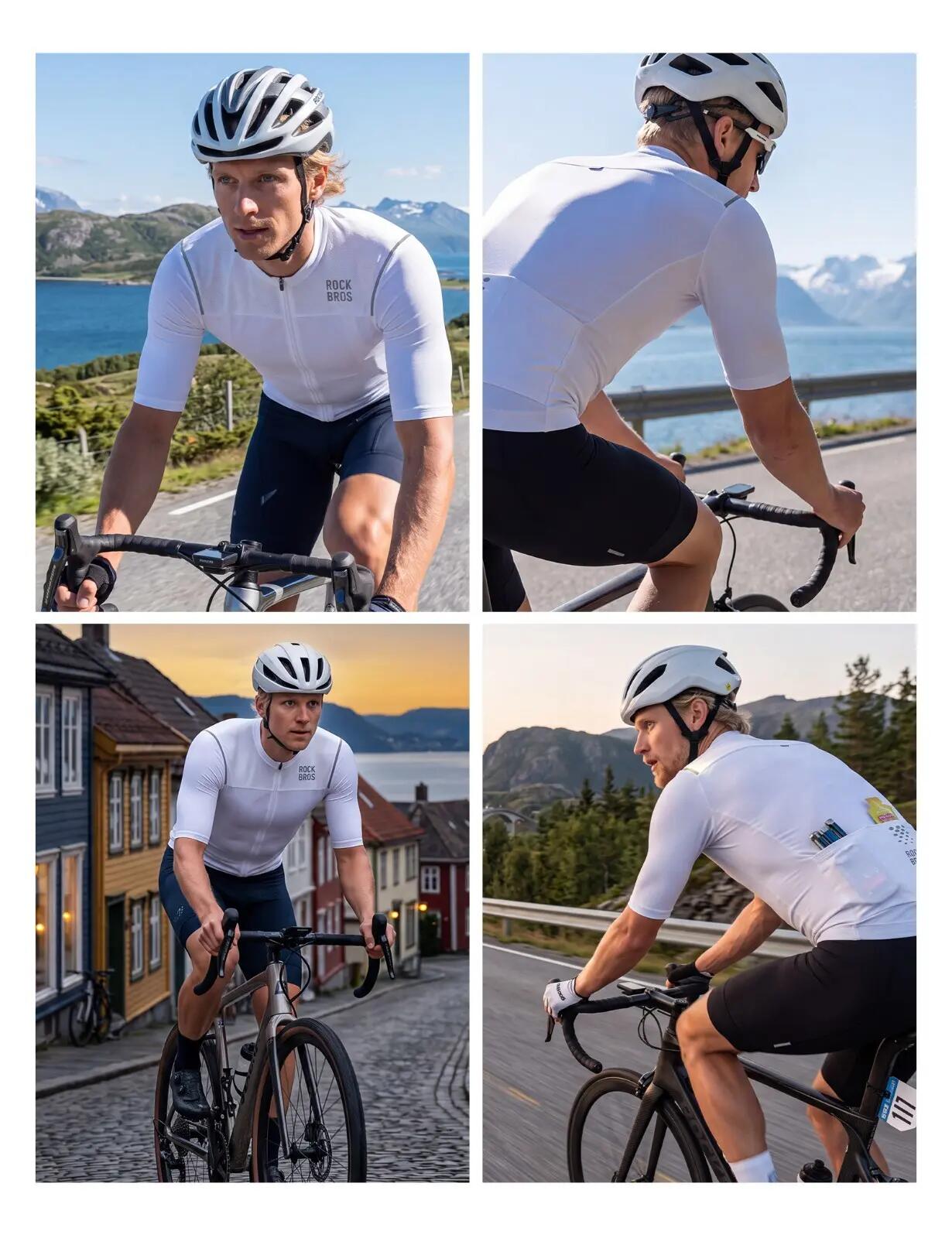 Herren Kurzarm-Radtrikot atmungsaktiv mit 3 Rückentaschen 6/7