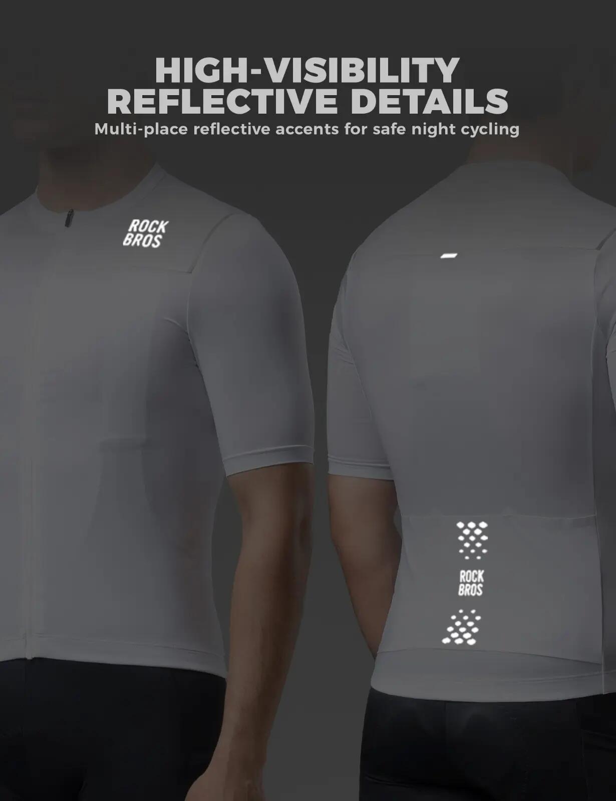 Herren Kurzarm-Radtrikot atmungsaktiv mit 3 Rückentaschen 4/7