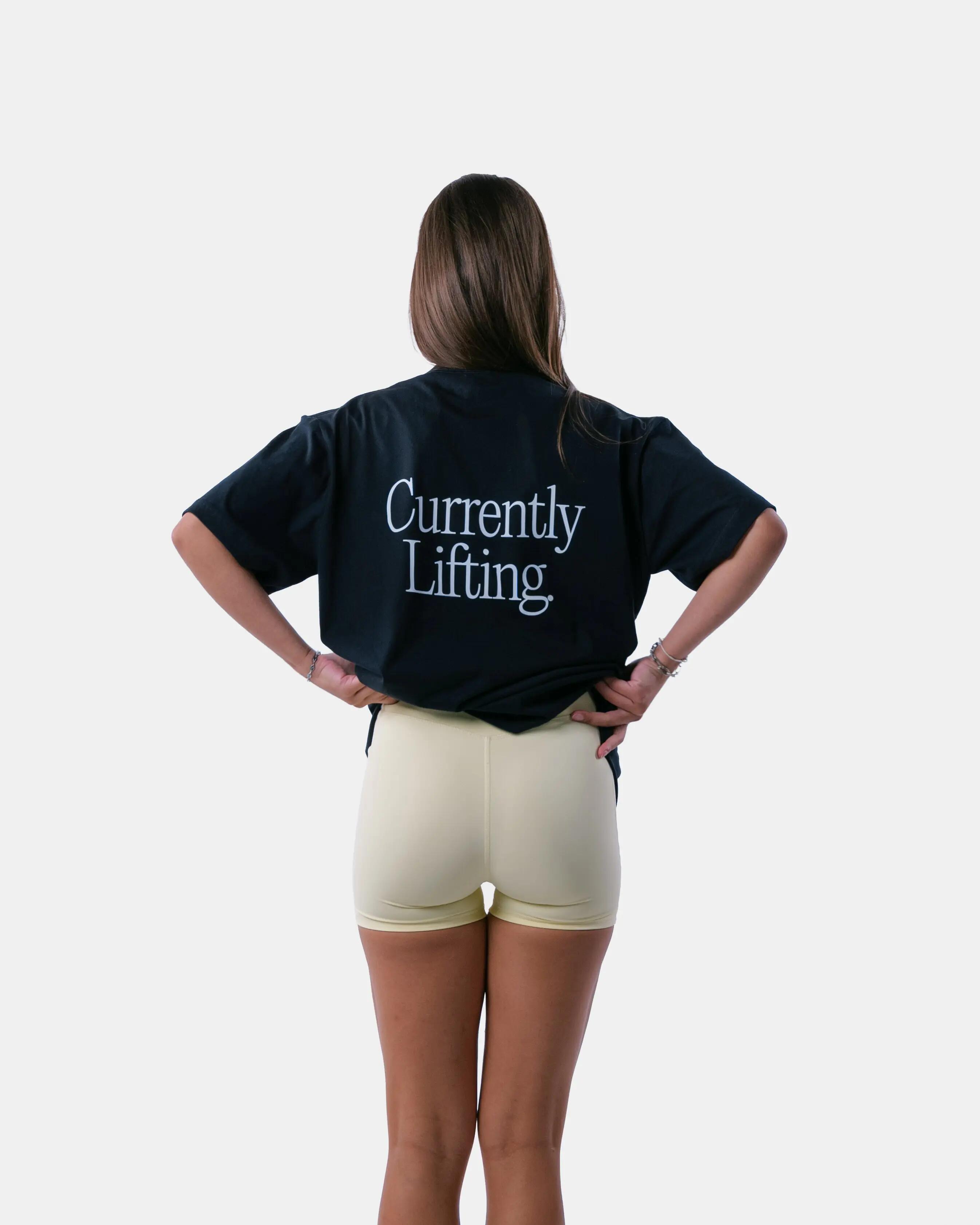 Camiseta fitness oversize algodón mujer – Currently Lifting – Negro 3/5