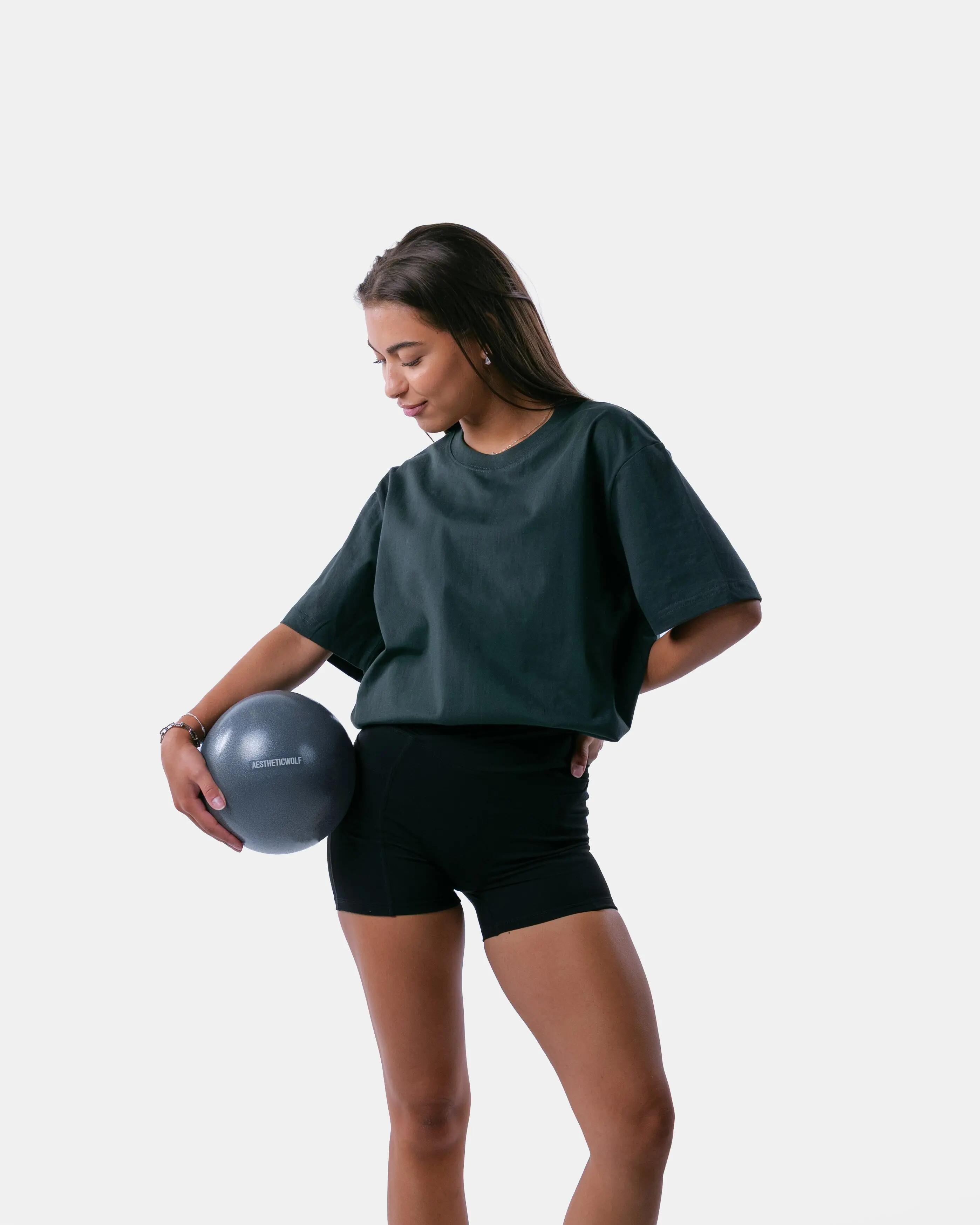 T-shirt pilates oversize algodão mulher – Pilates Club – Verde-pinho 3/5