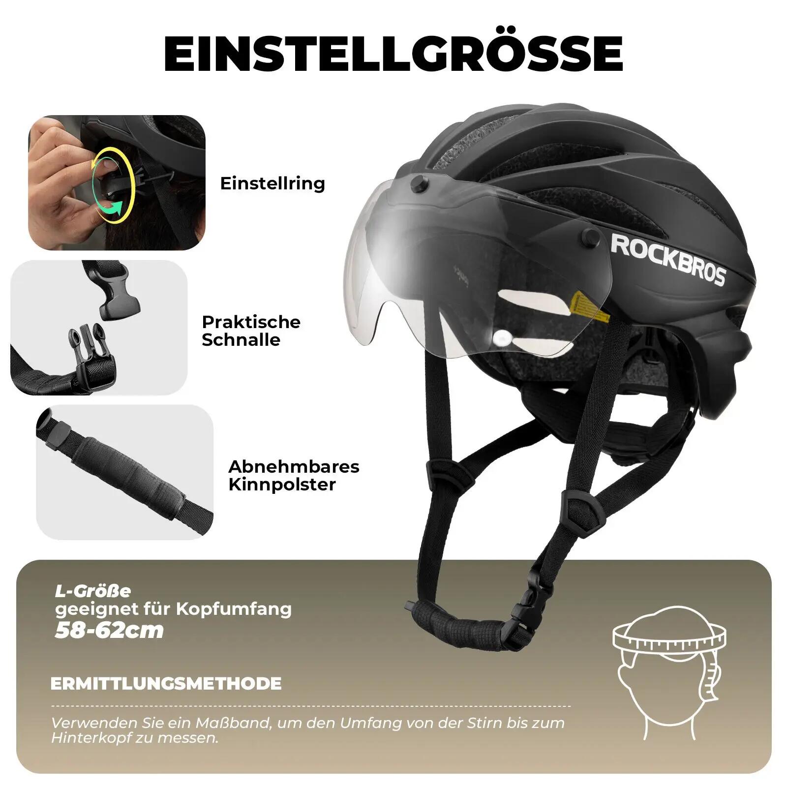 Fahrradhelm mit abnehmbarem Visier & Magnetbrille 6/6