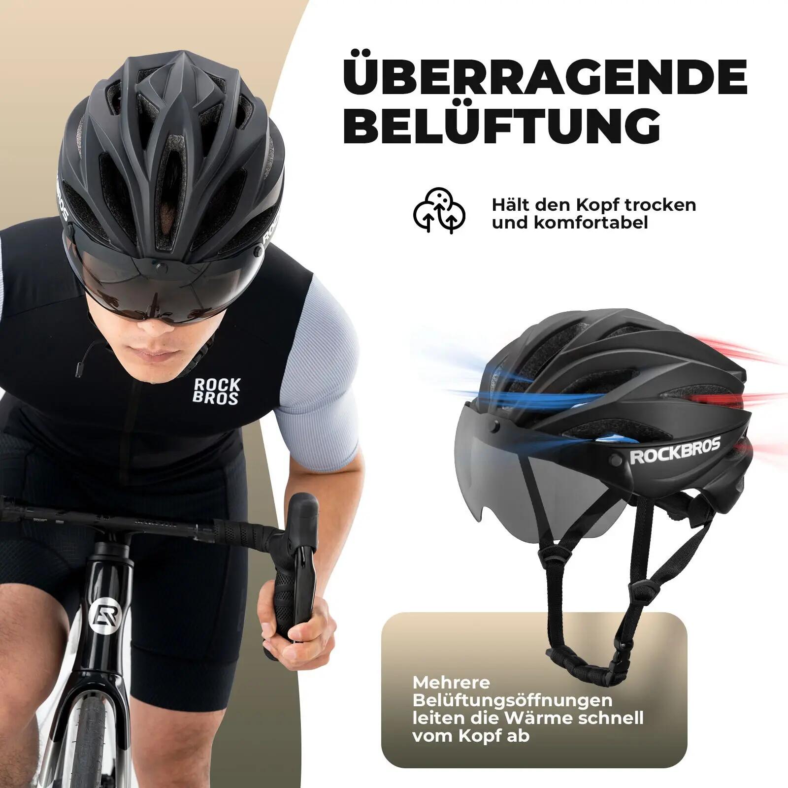 Fahrradhelm mit abnehmbarem Visier & Magnetbrille 4/6