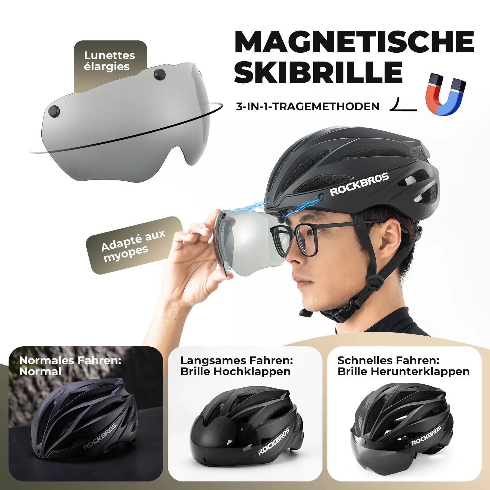 Fahrradhelm mit abnehmbarem Visier & Magnetbrille 2/6