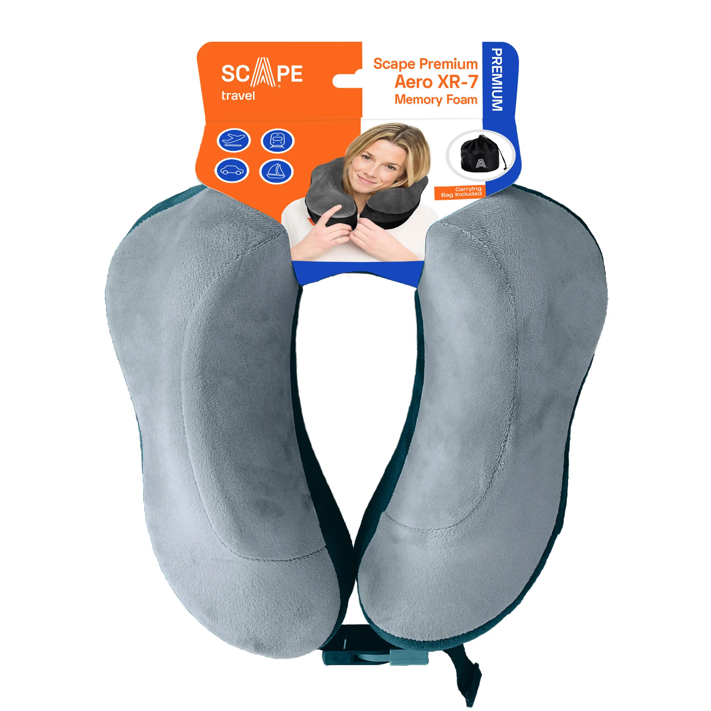 Scape Travel Oreiller Premium à mémoire de forme avec clip et housse (bleu) 7/7