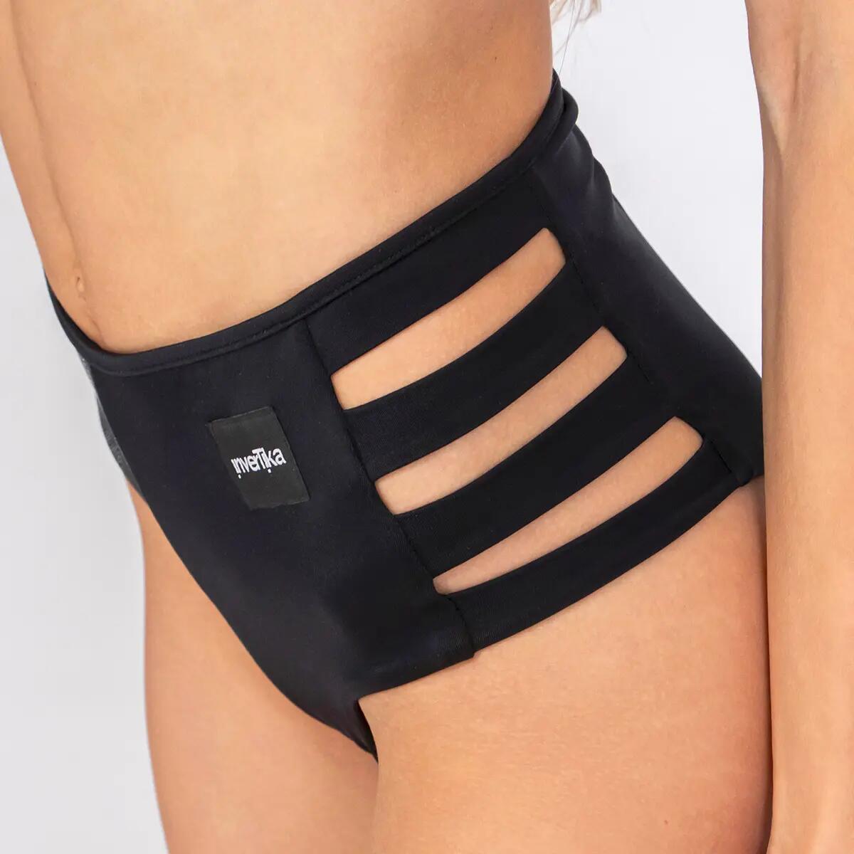 Slip sportivo donna pole dance Nika Metallika Deluxe Nero Argento 2/5