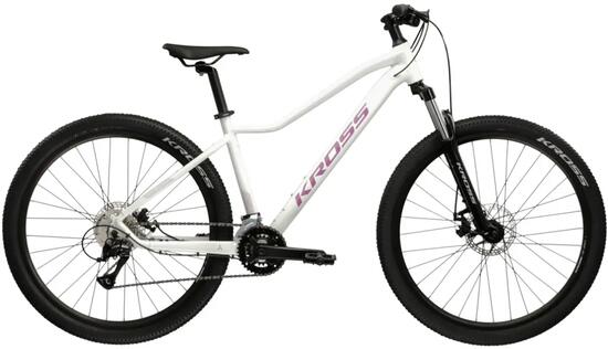 Rower górski MTB Kross Lea 3.0 27,5" XS (14") 16 biegów tarczowe biały/różowy