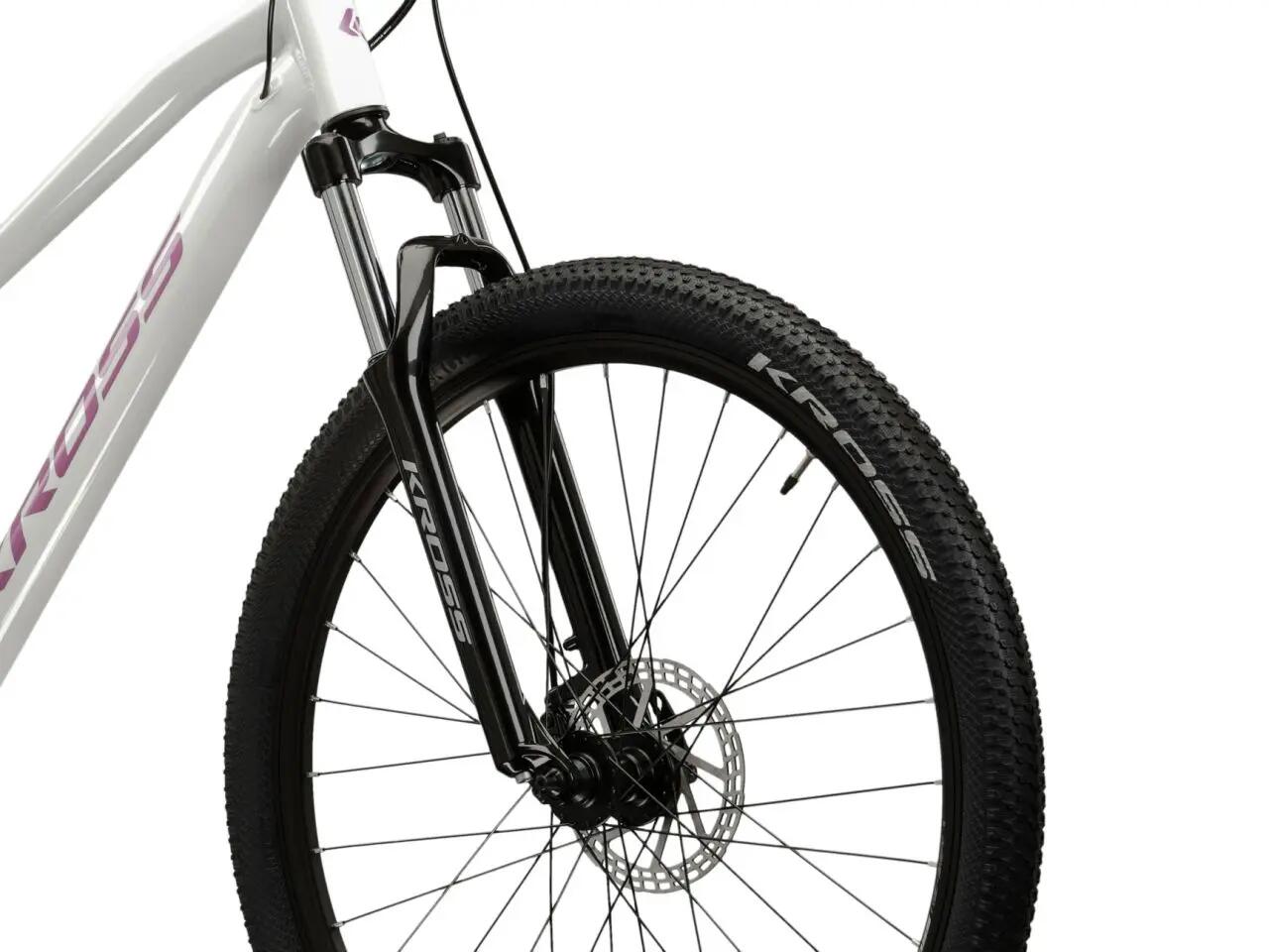 Rower górski MTB Kross Lea 3.0 27,5" XS (14") 16 biegów tarczowe biały/różowy 6/7
