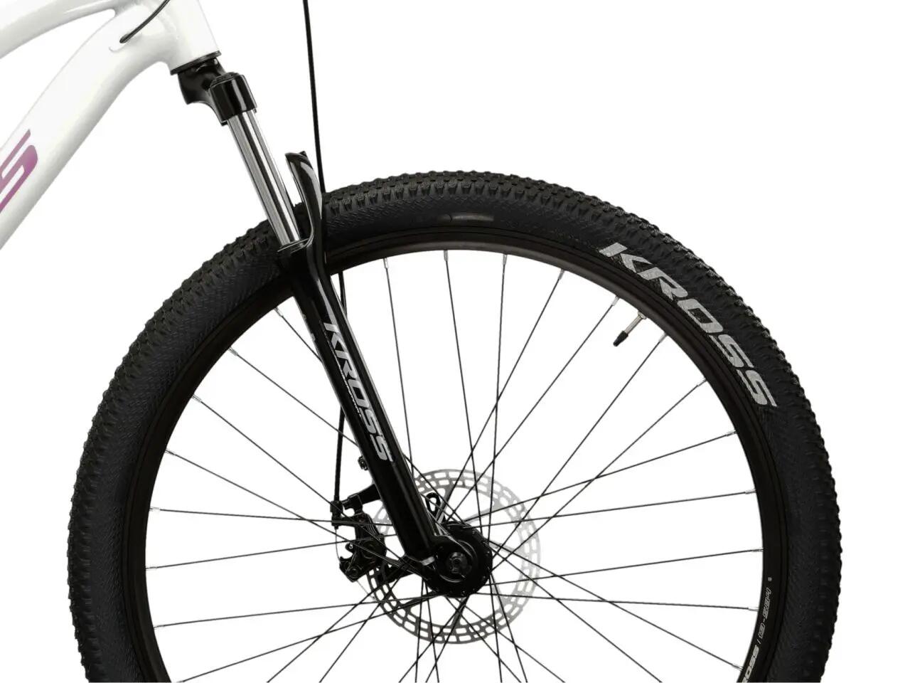 Rower górski MTB Kross Lea 3.0 27,5" XS (14") 16 biegów tarczowe biały/różowy 5/7