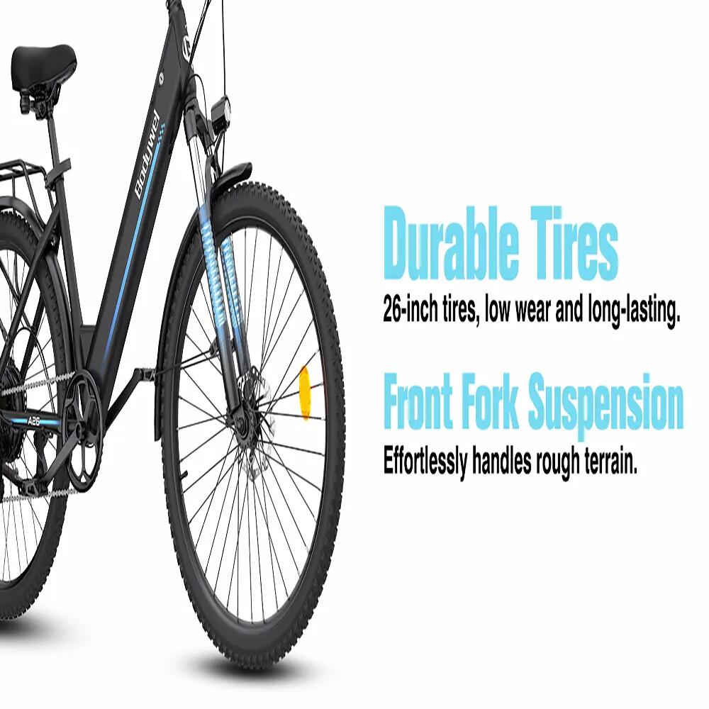 Bicicleta elétrica urbana Bodywel A26, bateria 36V 13,5Ah, pneus 26 polegadas 5/9