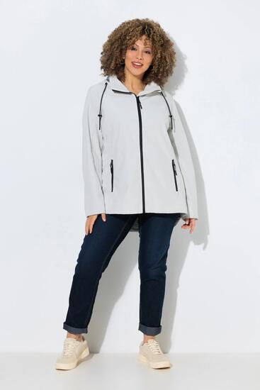 Damen HYPRAR Softshell-Jacke Kapuze Zipptaschen hinten länger