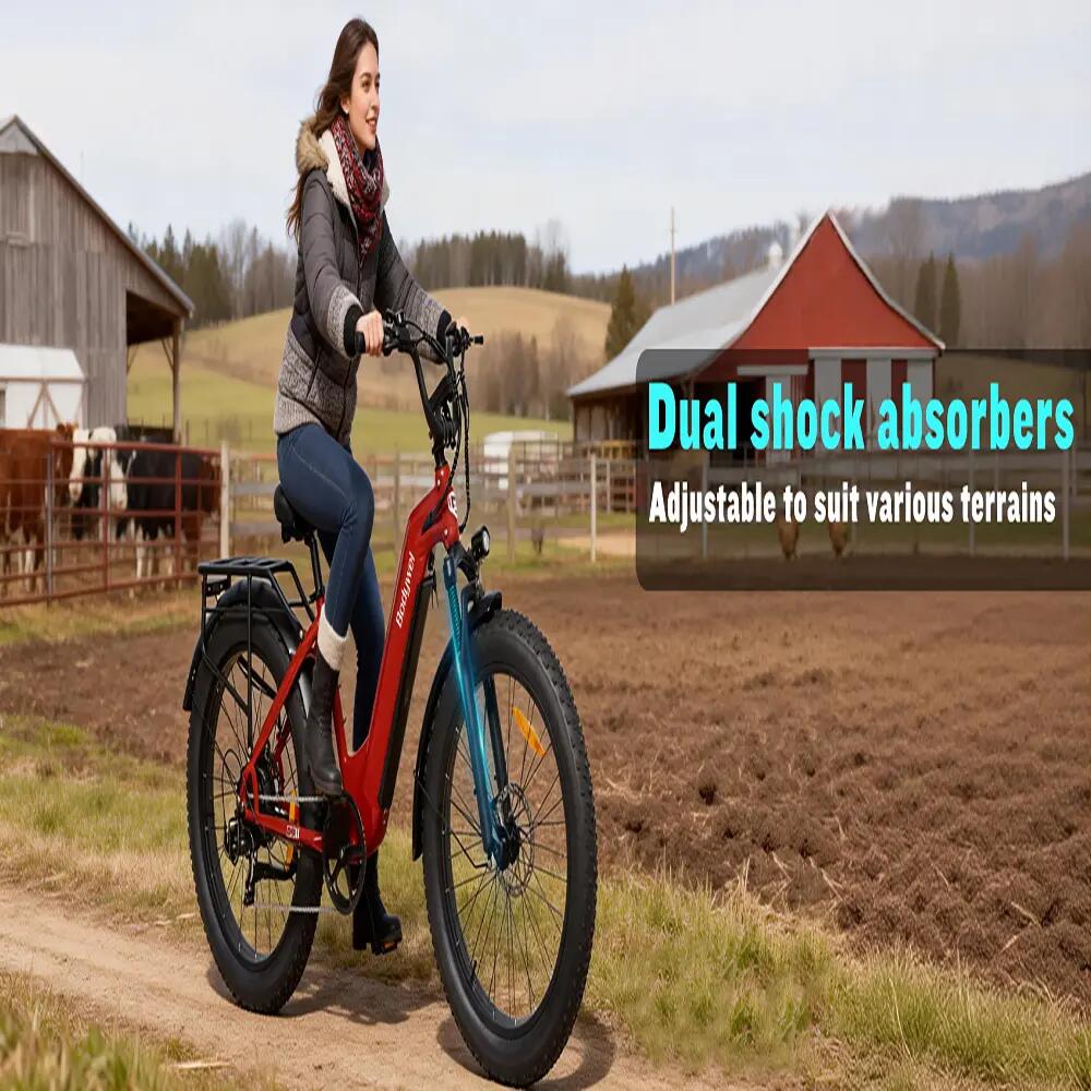 Bicicleta elétrica para adultos Bodywel D9, bateria 48V 15Ah, pneu largo 26" 7/8