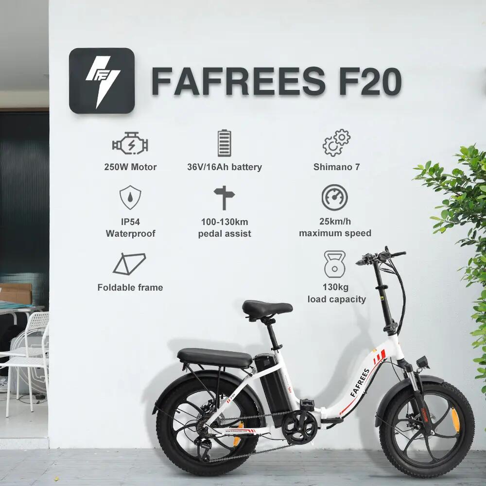 Bicicleta Elétrica F20 Adulto 250W Bateria 36V 20Ah Pneu 20", Urbana 10/15