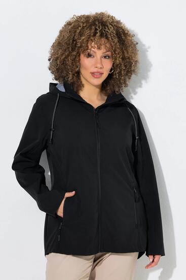 Damen HYPRAR Softshell-Jacke Kapuze Zipptaschen hinten länger