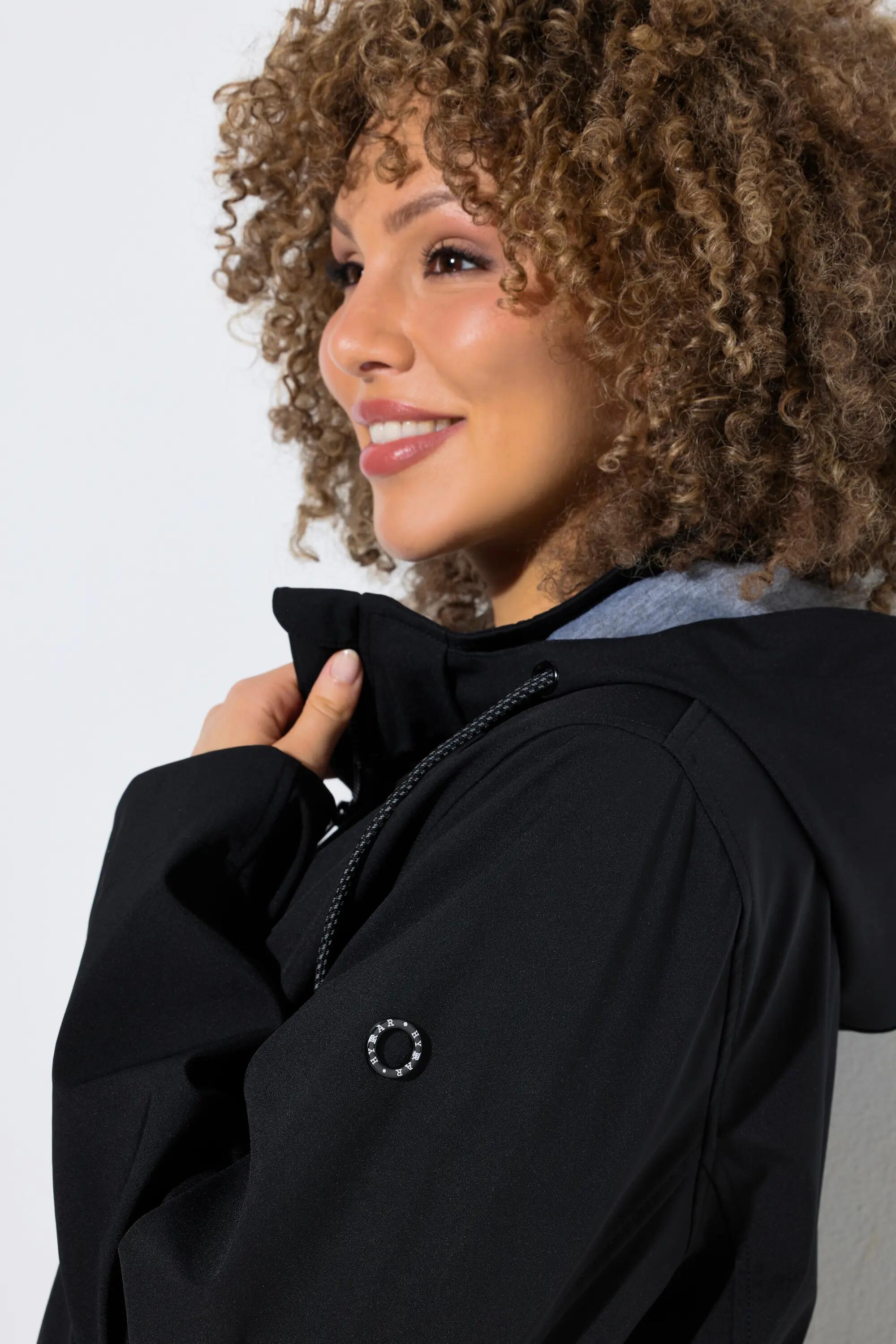 Damen HYPRAR Softshell-Jacke Kapuze Zipptaschen hinten länger 3/6