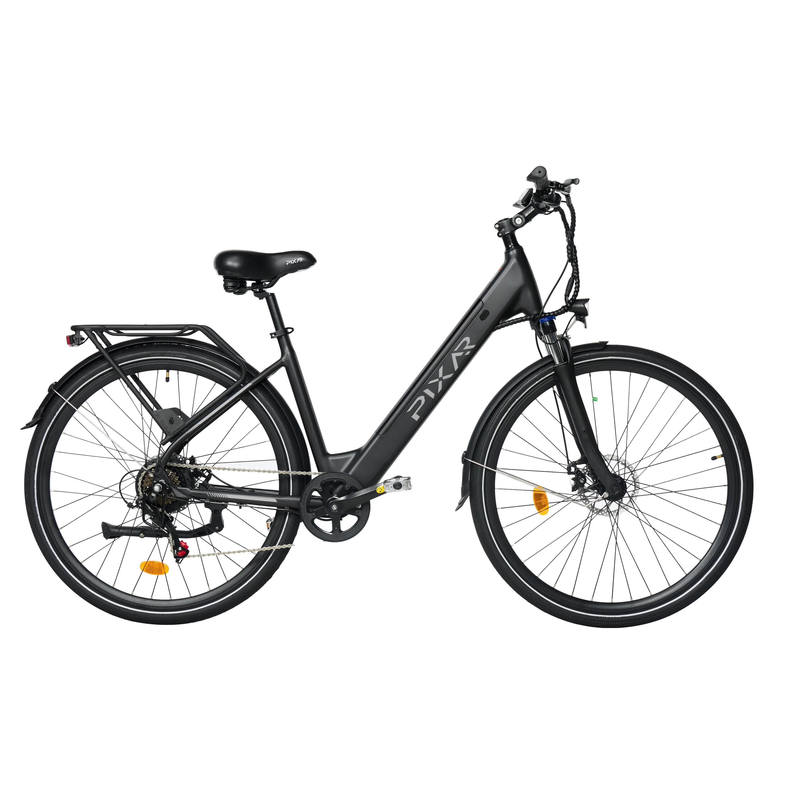 Bicicleta elétrica urbana PIXAR City1 com pneus de 27,5" e bateria de 36V 10,4Ah 2/6