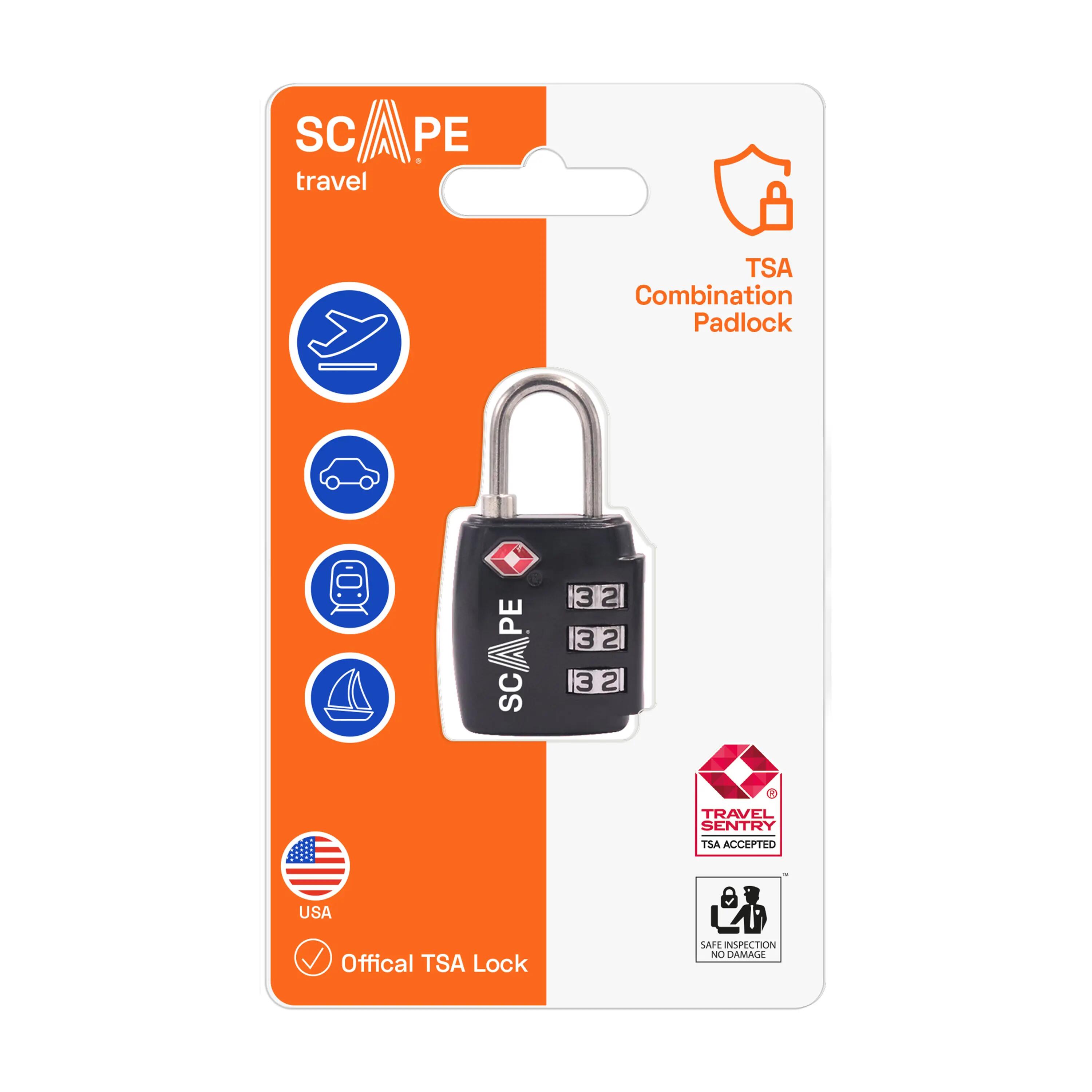 Scape Travel Candado TSA con combinación negro 3/3
